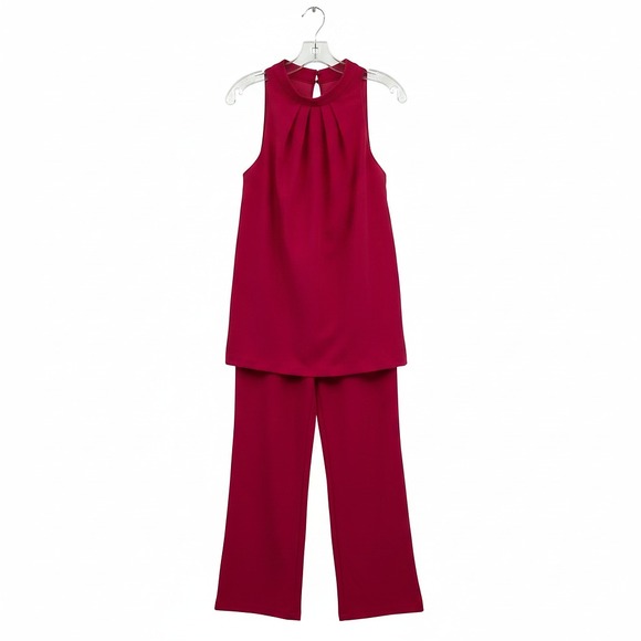 Adrianna Papell Pants - Adrianna Papell Pink Layered Sleeveless Jumpsuit | Size 8 Regular